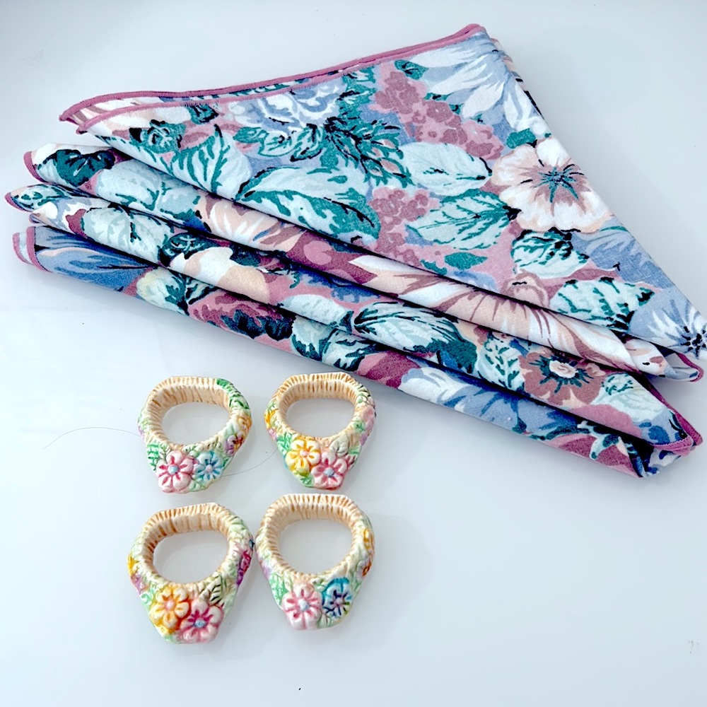 VINTAGE EASTER NAPKINS RING BUNDLE